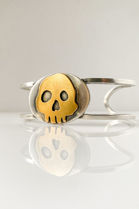 sterling cuff with skull