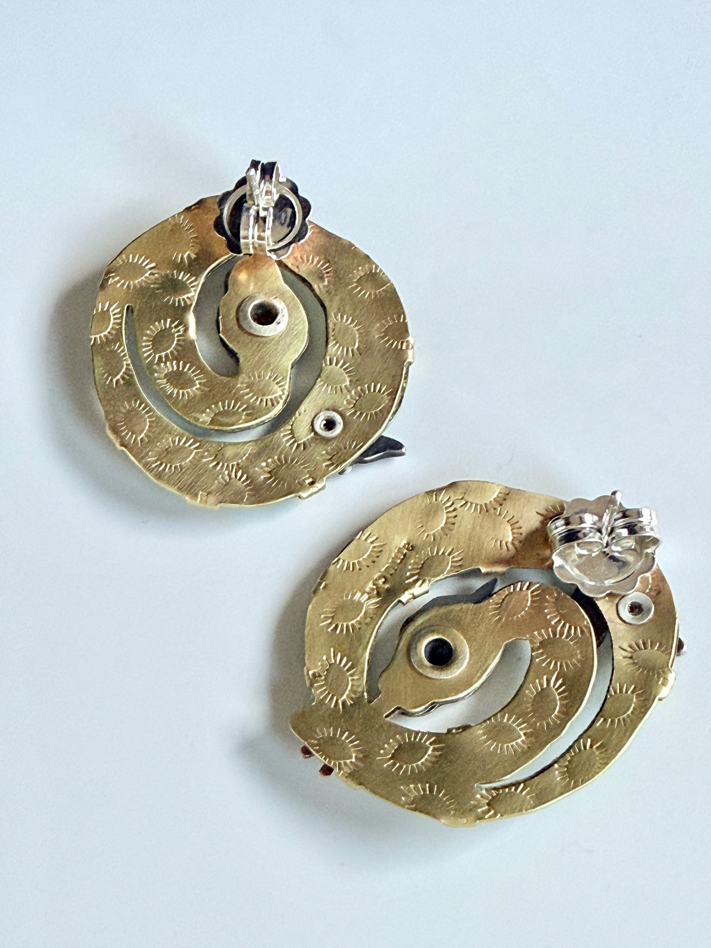 Garden snake stud earrings