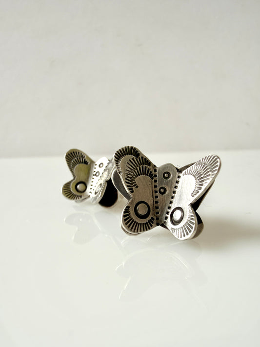 Sterling butterfly stud earrings