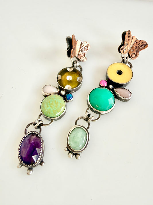 Flutter and Stone earrings