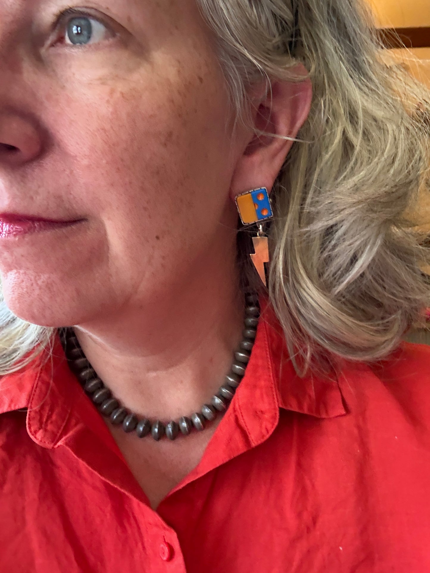 Dice Splice #3 earrings- found object earrings with sterling