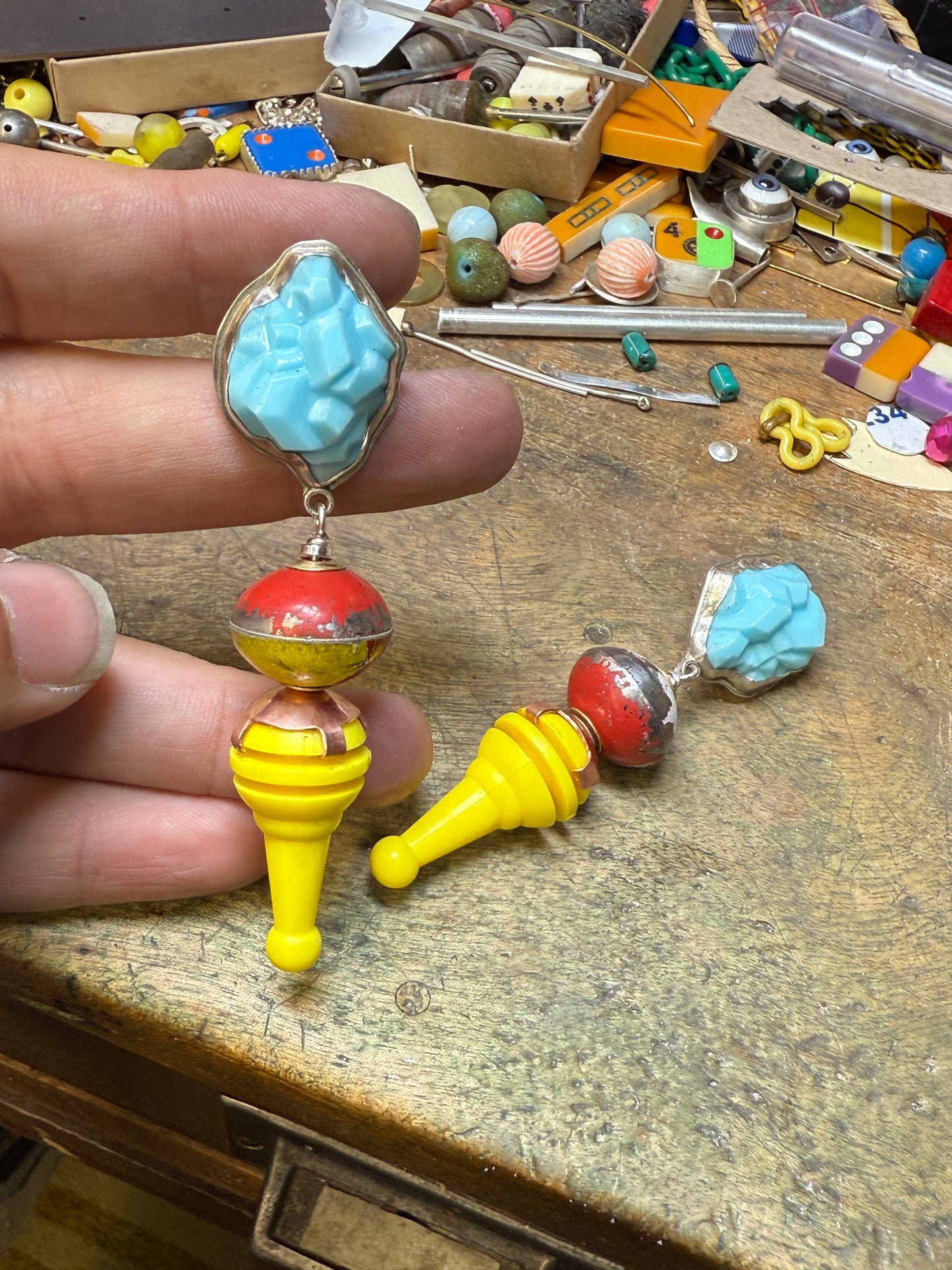 Space Age dangle earrings