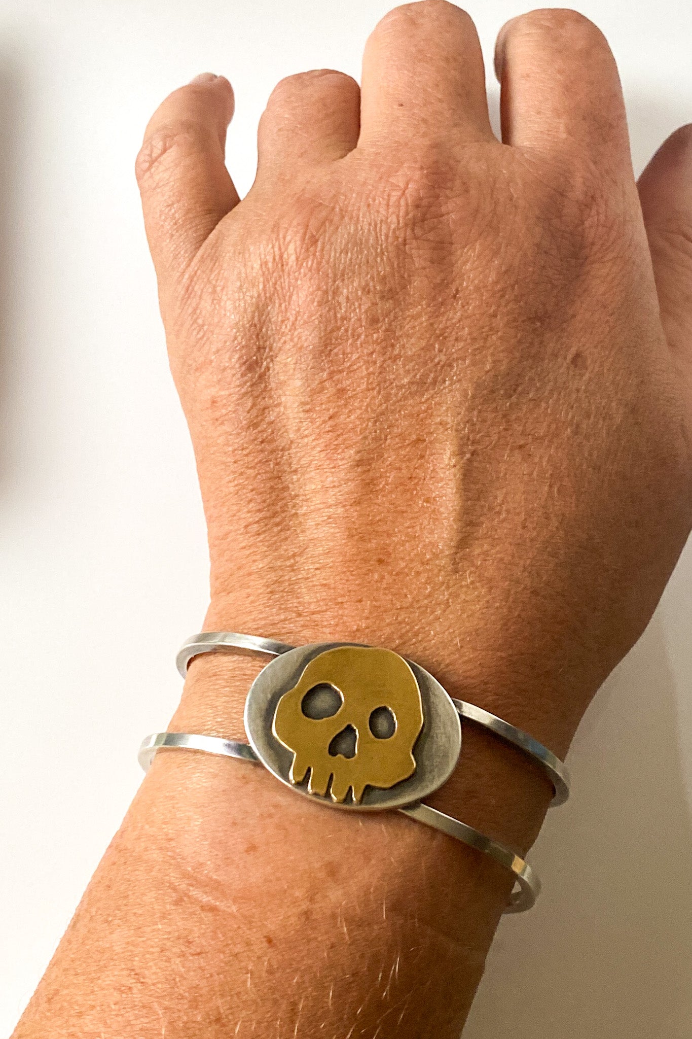 sterling cuff with skull