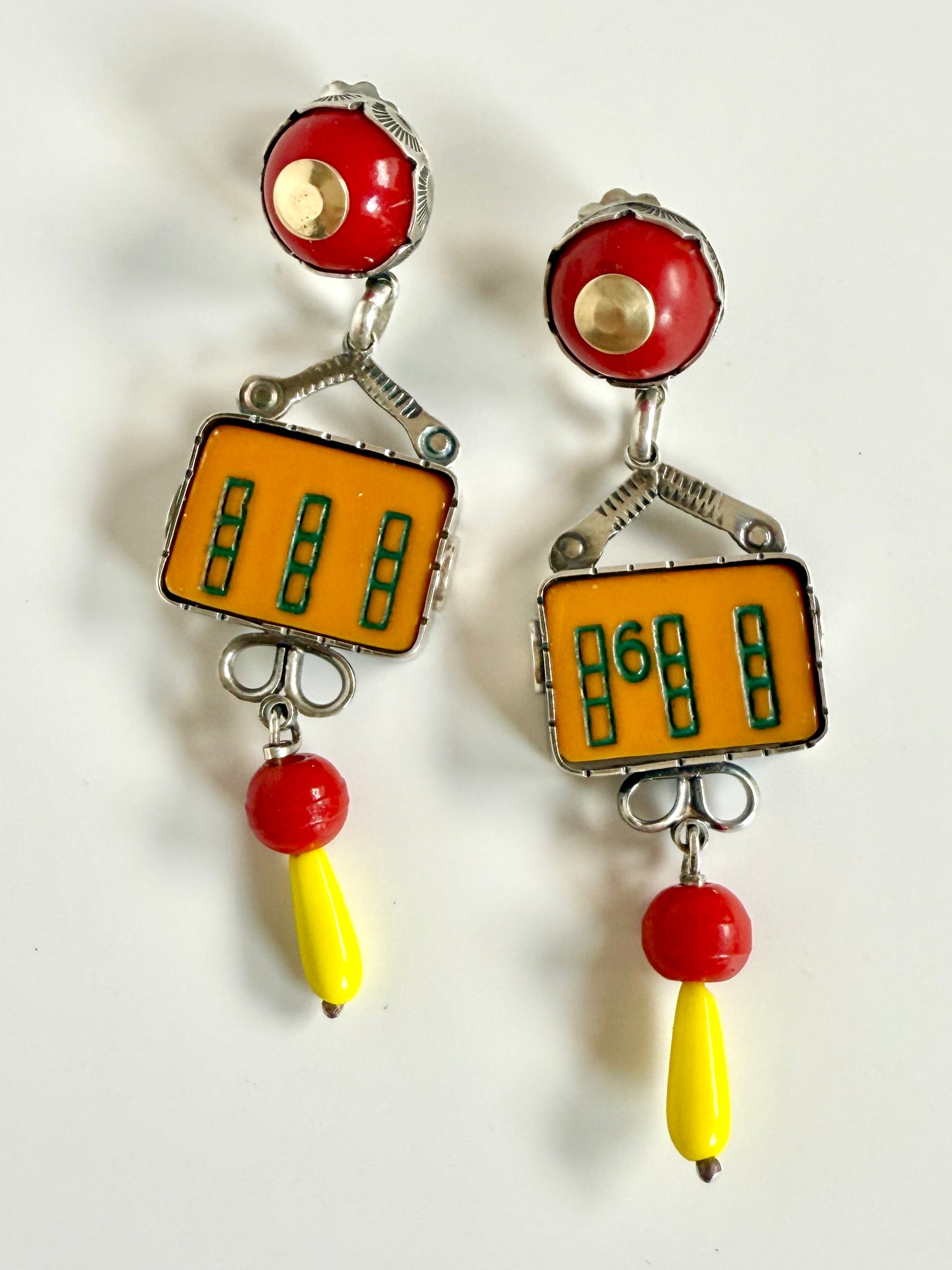 6 Bamboo- Found object earrings