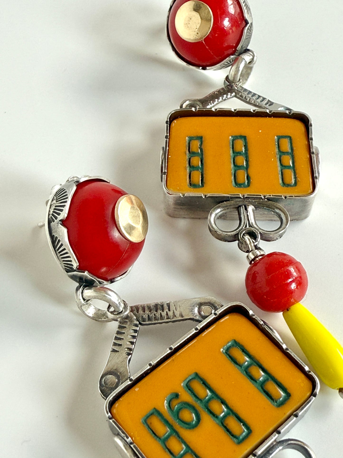 6 Bamboo- Found object earrings