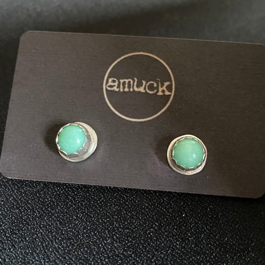 Chrysoprase stud earrings