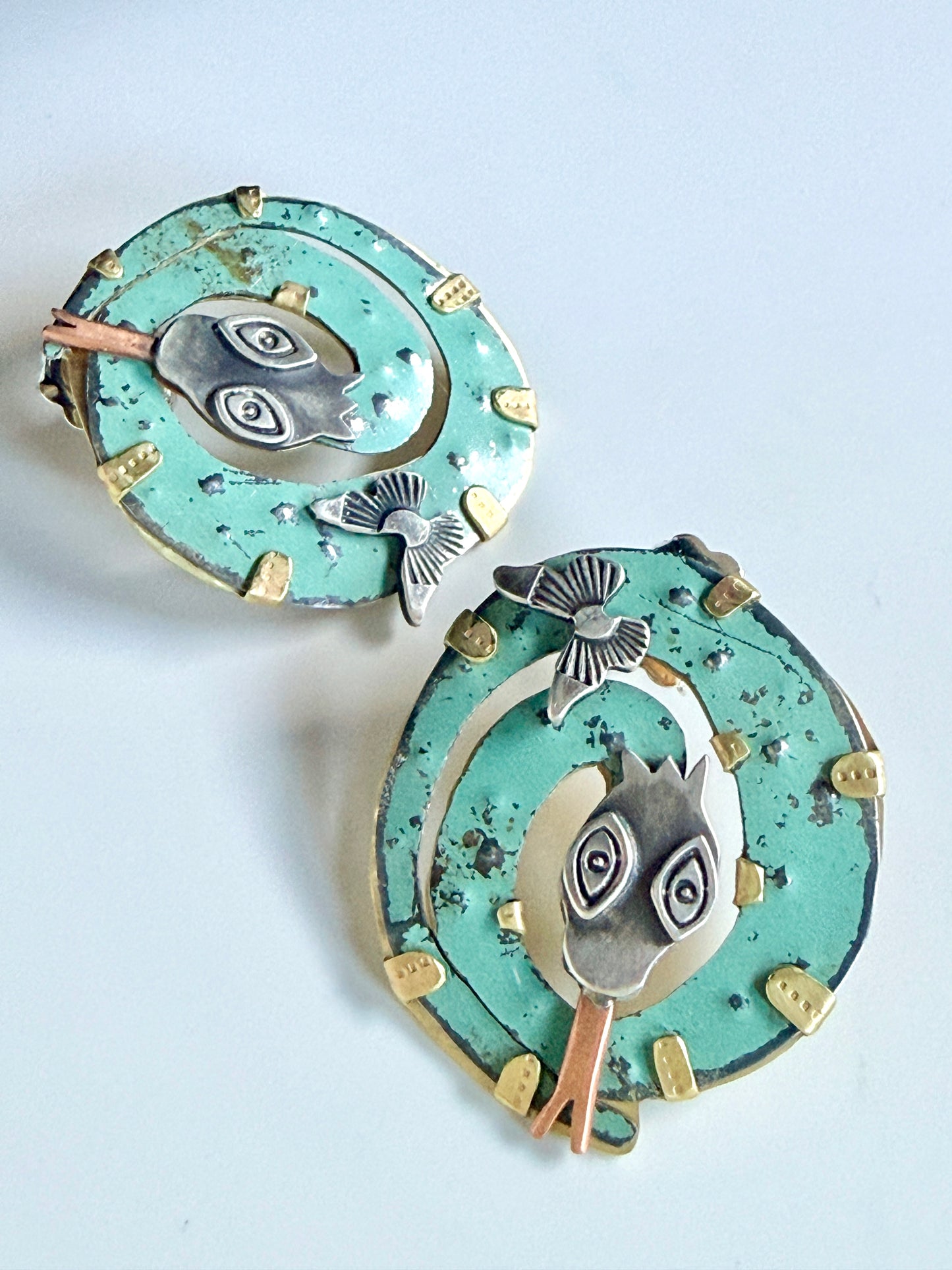 Garden snake stud earrings