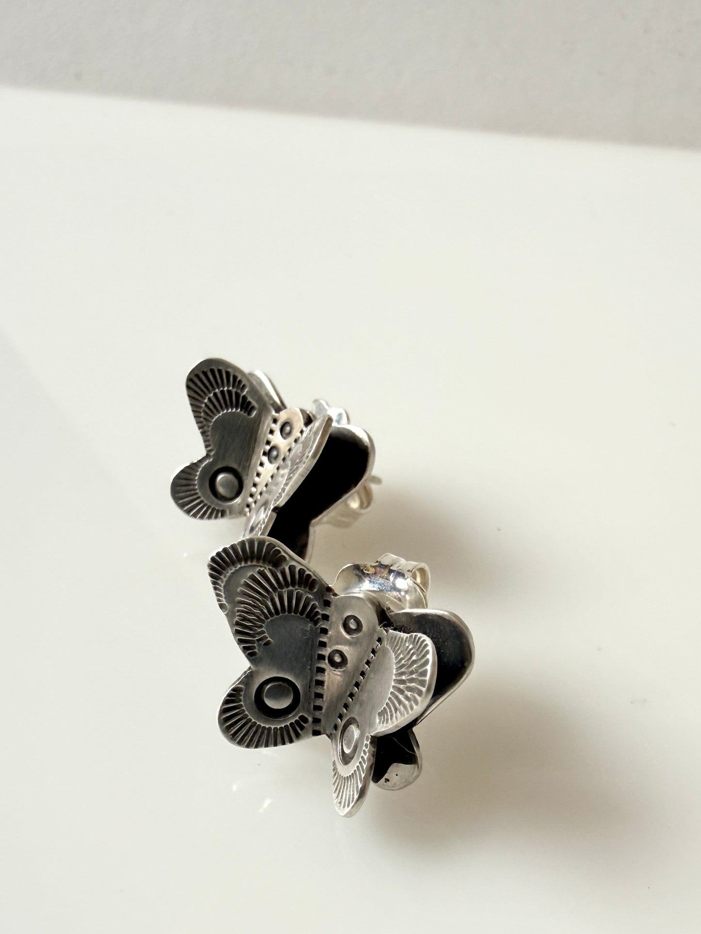 Sterling butterfly stud earrings