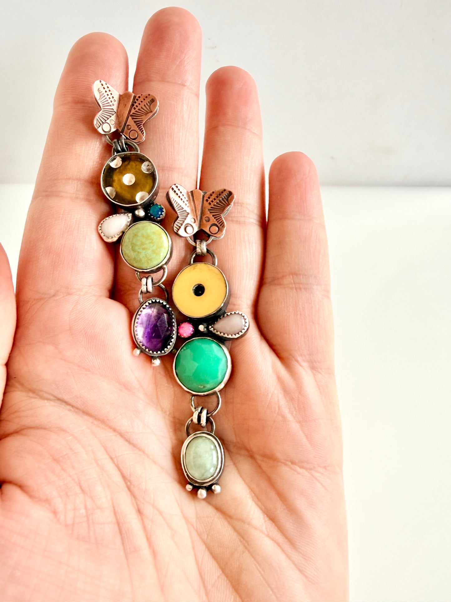 Flutter and Stone earrings