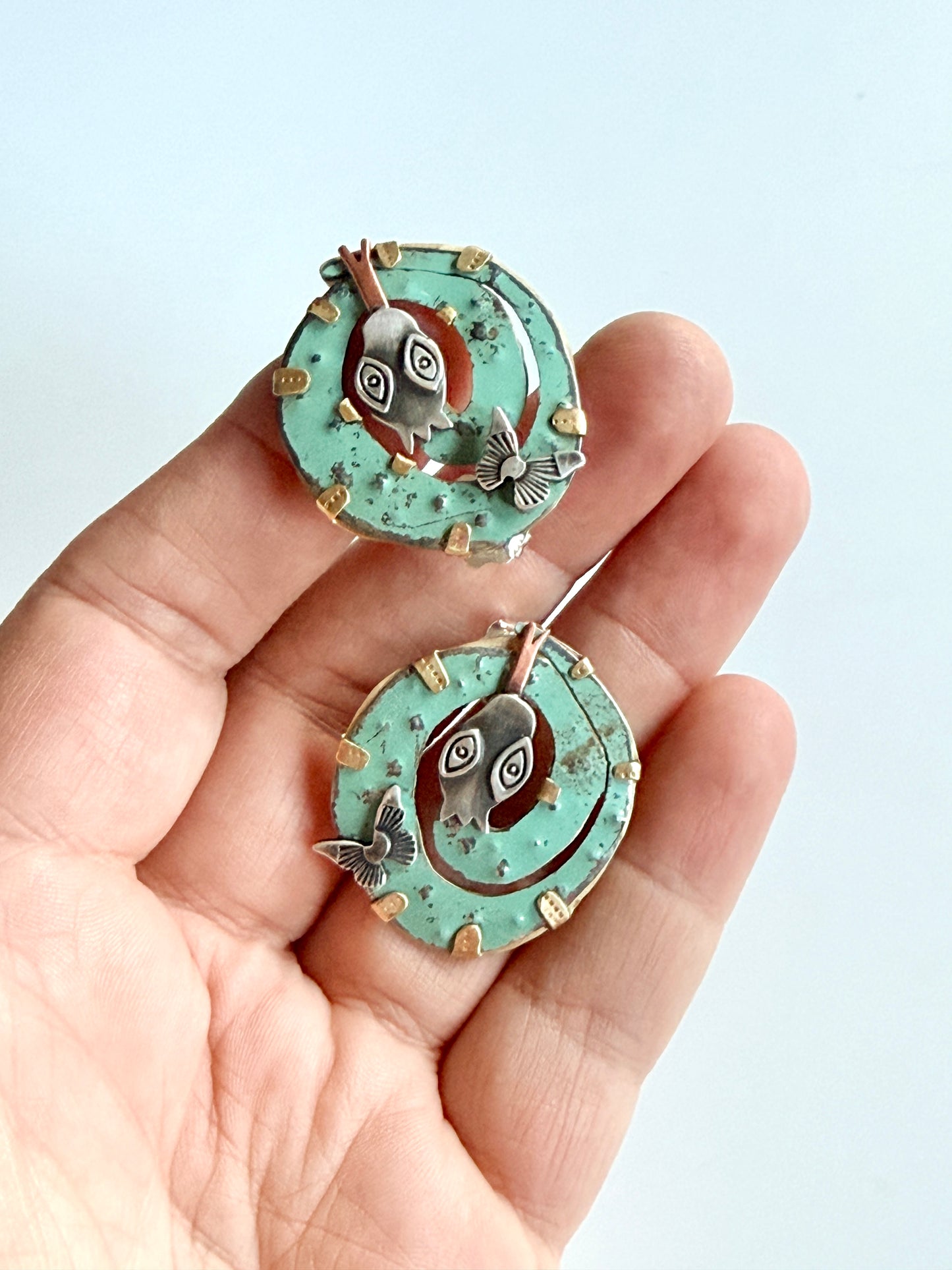 Garden snake stud earrings