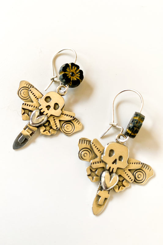 Garden moth earrings