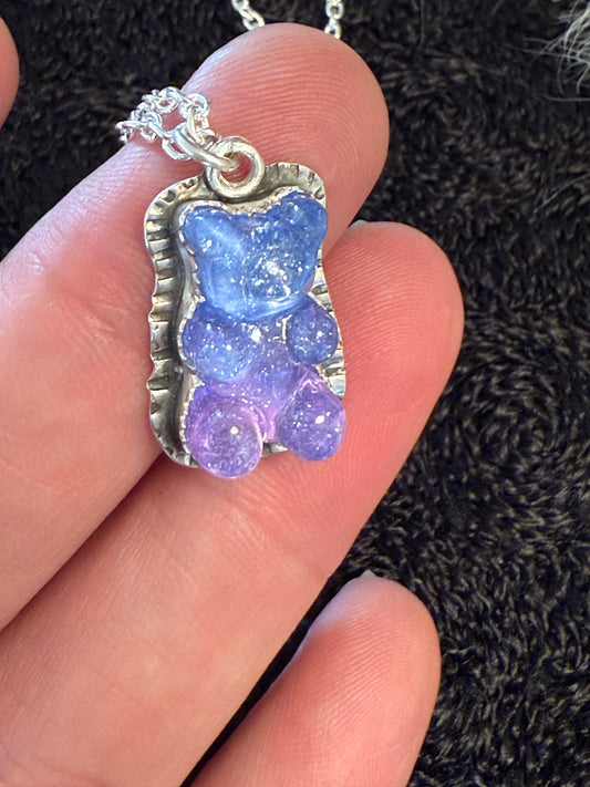 Lavender gummy bear necklace