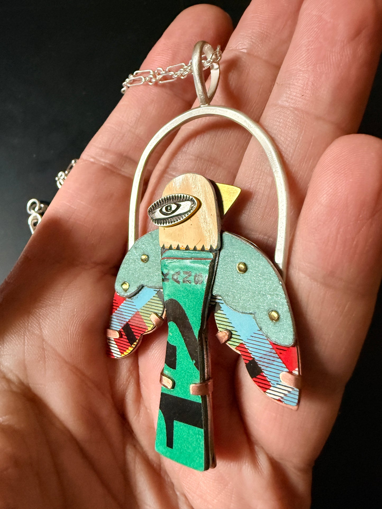The One Eyed Wonder bird necklace