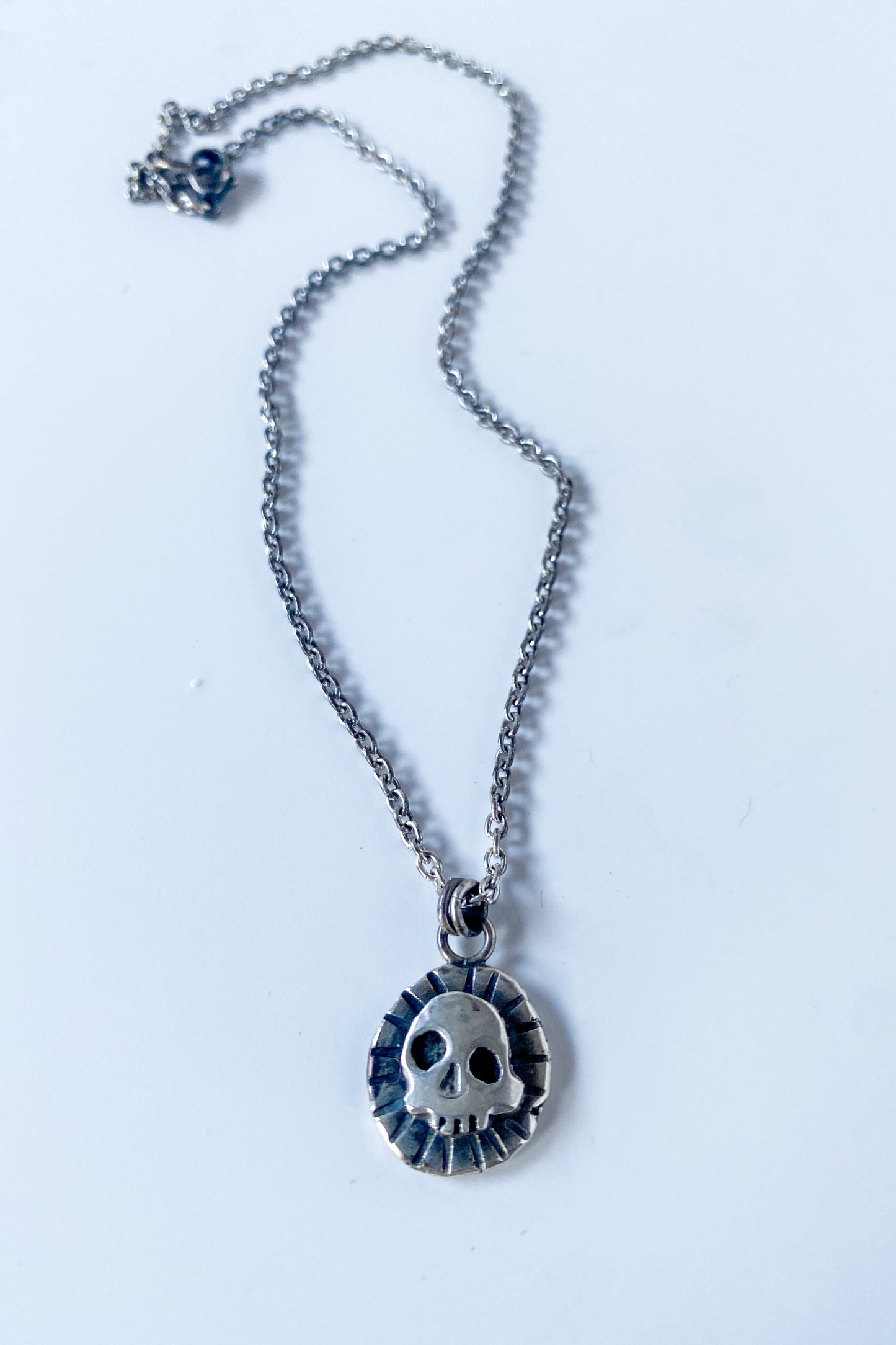 Sterling skull pendant