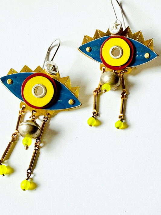 Blue Eye dangle earrings