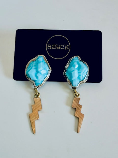Vintage bead and Drum earrings