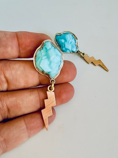 Vintage bead and Drum earrings