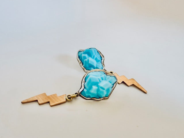 Vintage bead and Drum earrings