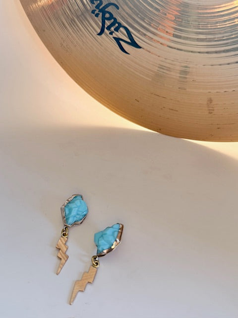 Vintage bead and Drum earrings
