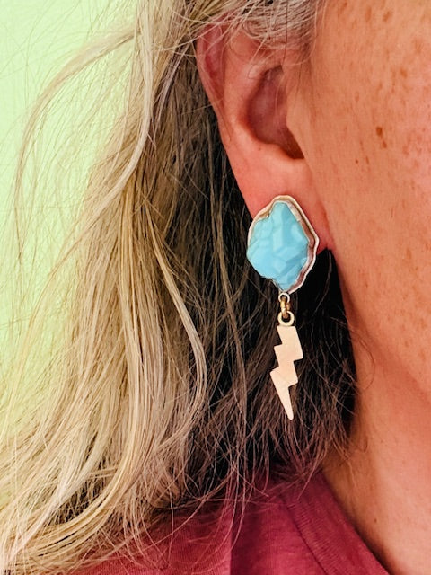 Vintage bead and Drum earrings