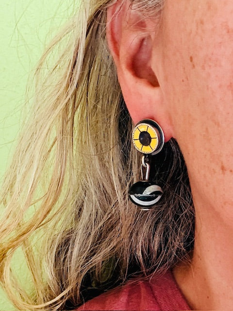 License plate bead earrings