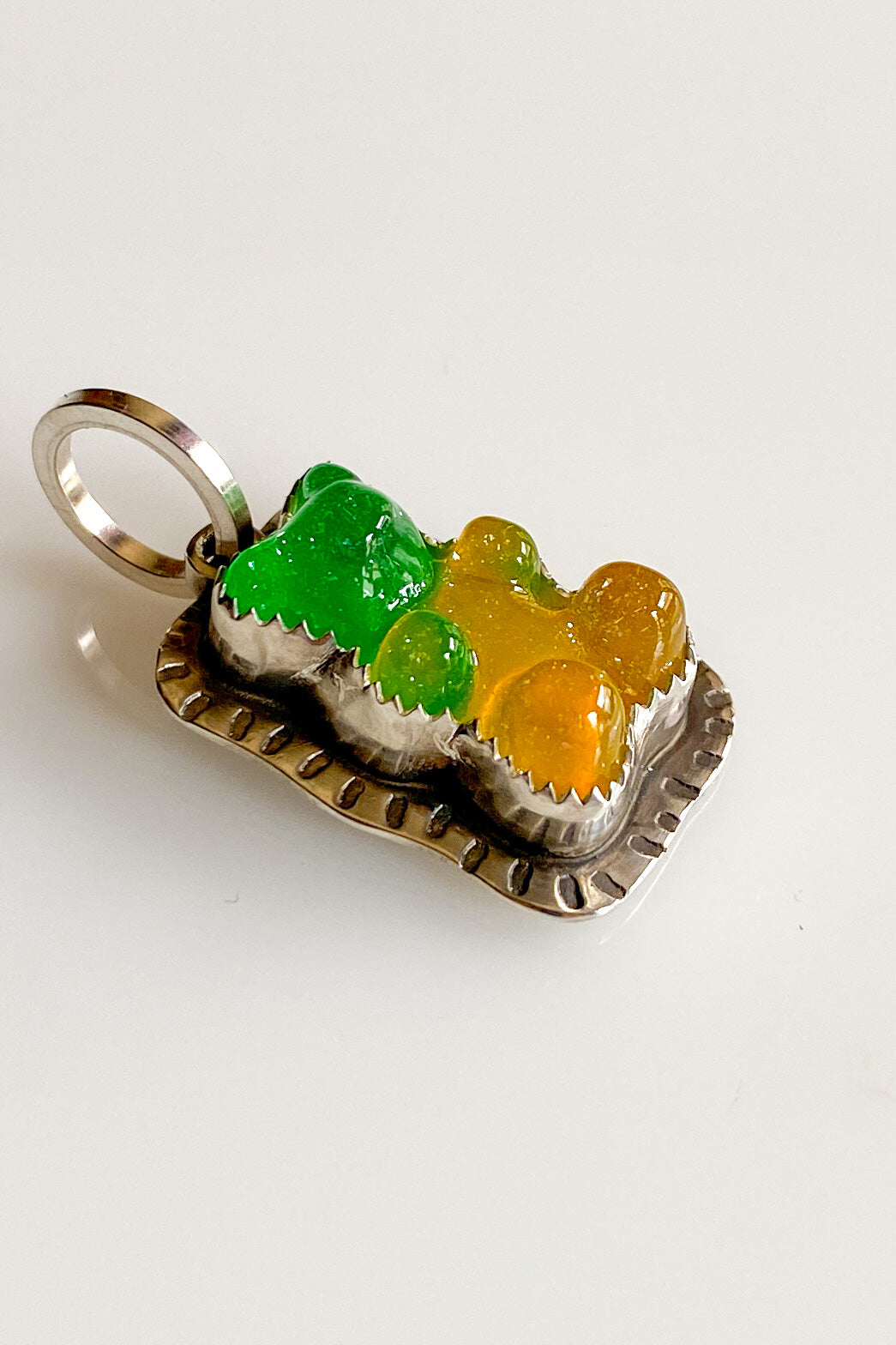Green gummy bear charm