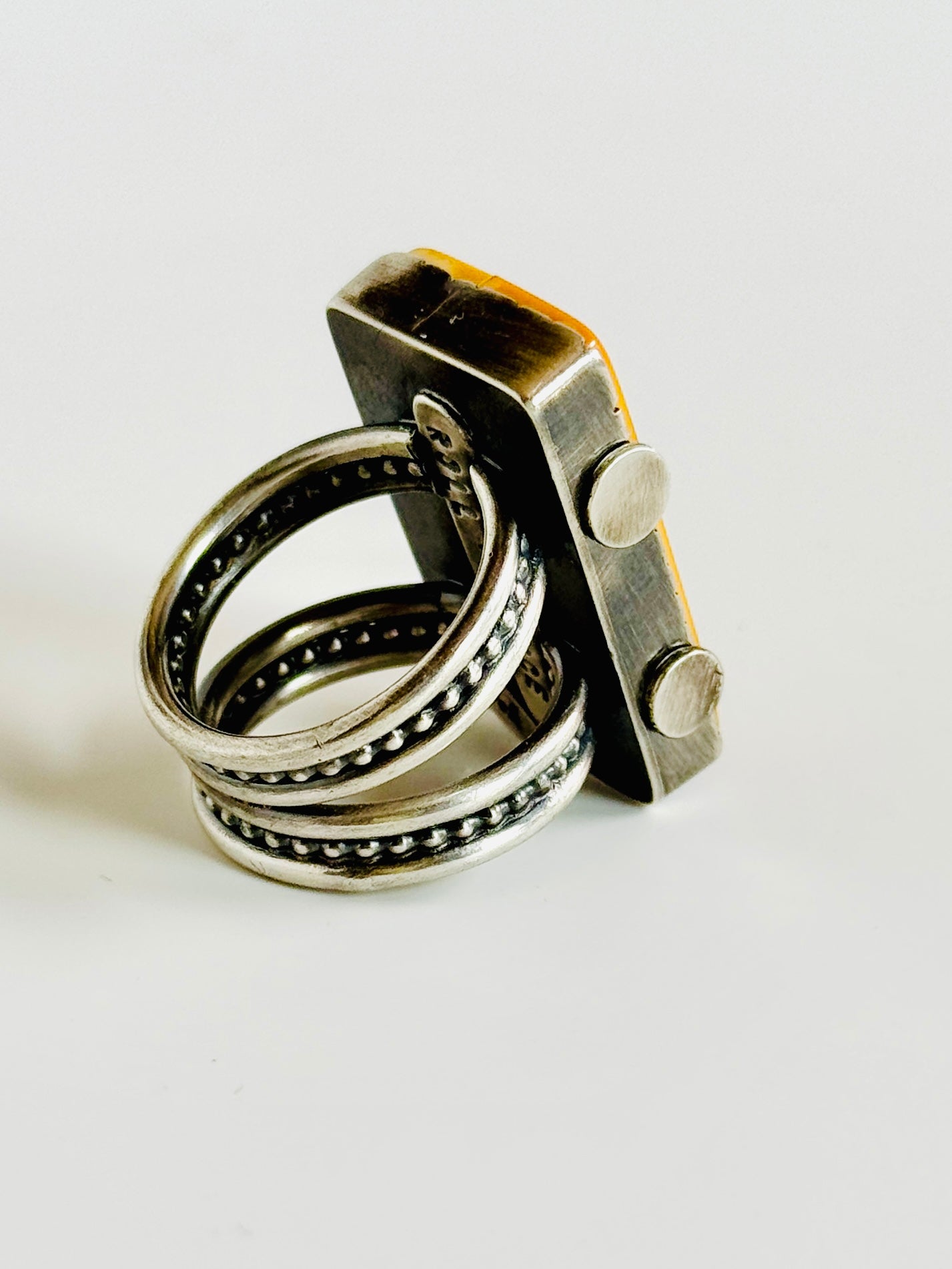 Roll the Dice ring- found object/sterling statement ring