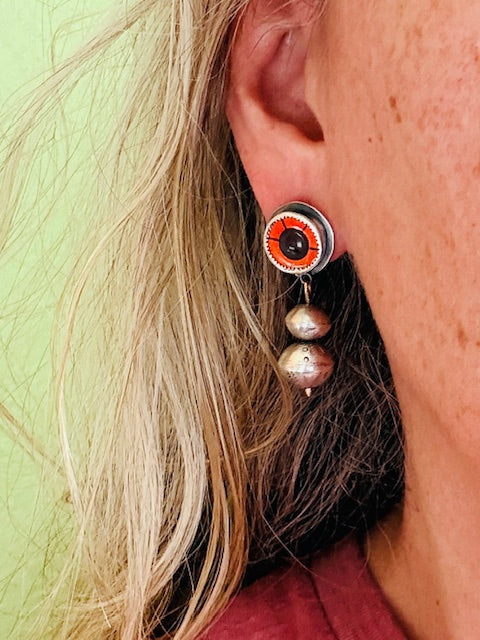 Sterling beads and Found Object earrings